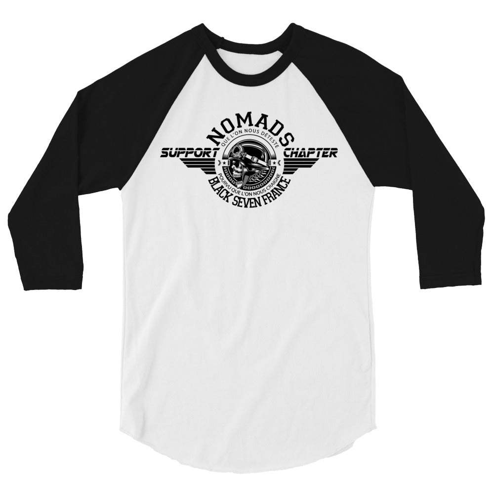 T-shirt Raglan à Manches 3/4 « Support Nomads Chapter »