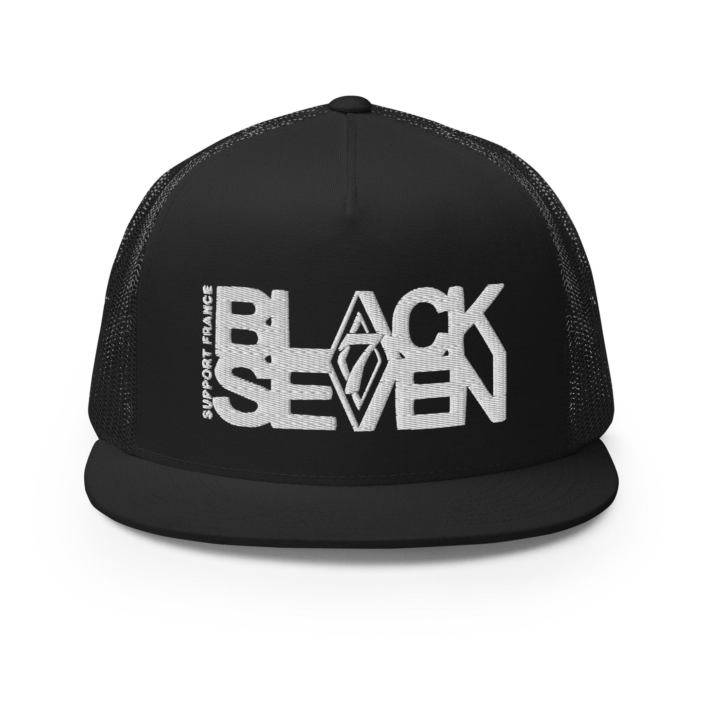 Casquette brodée Trucker «Support Black Seven France »