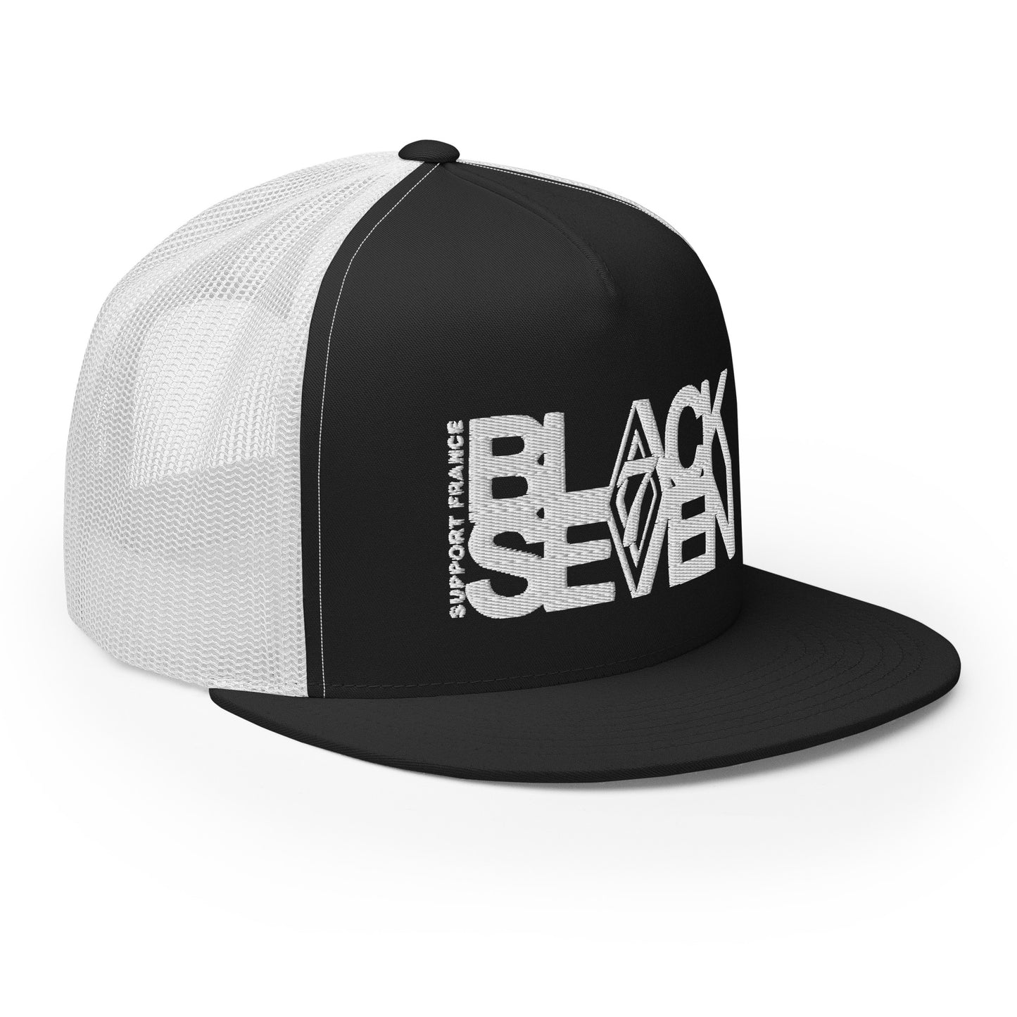 Casquette brodée Trucker «Support Black Seven France »
